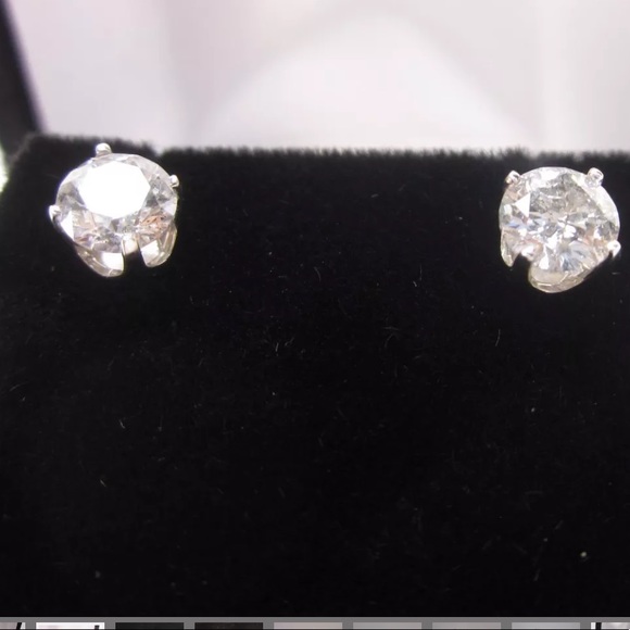 ONELEFT💎$1200 1.0Ct Natural Diamond 14K Gold Stud - Picture 2 of 6
